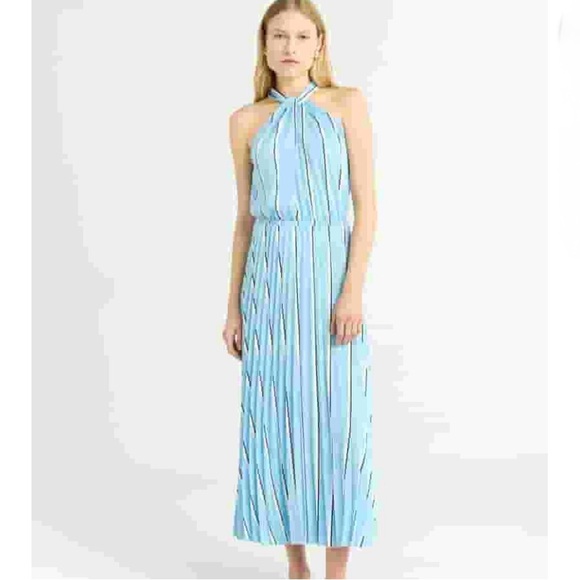 Elegant Blue Halter Maxi Dress Size S - Picture 1 of 4
